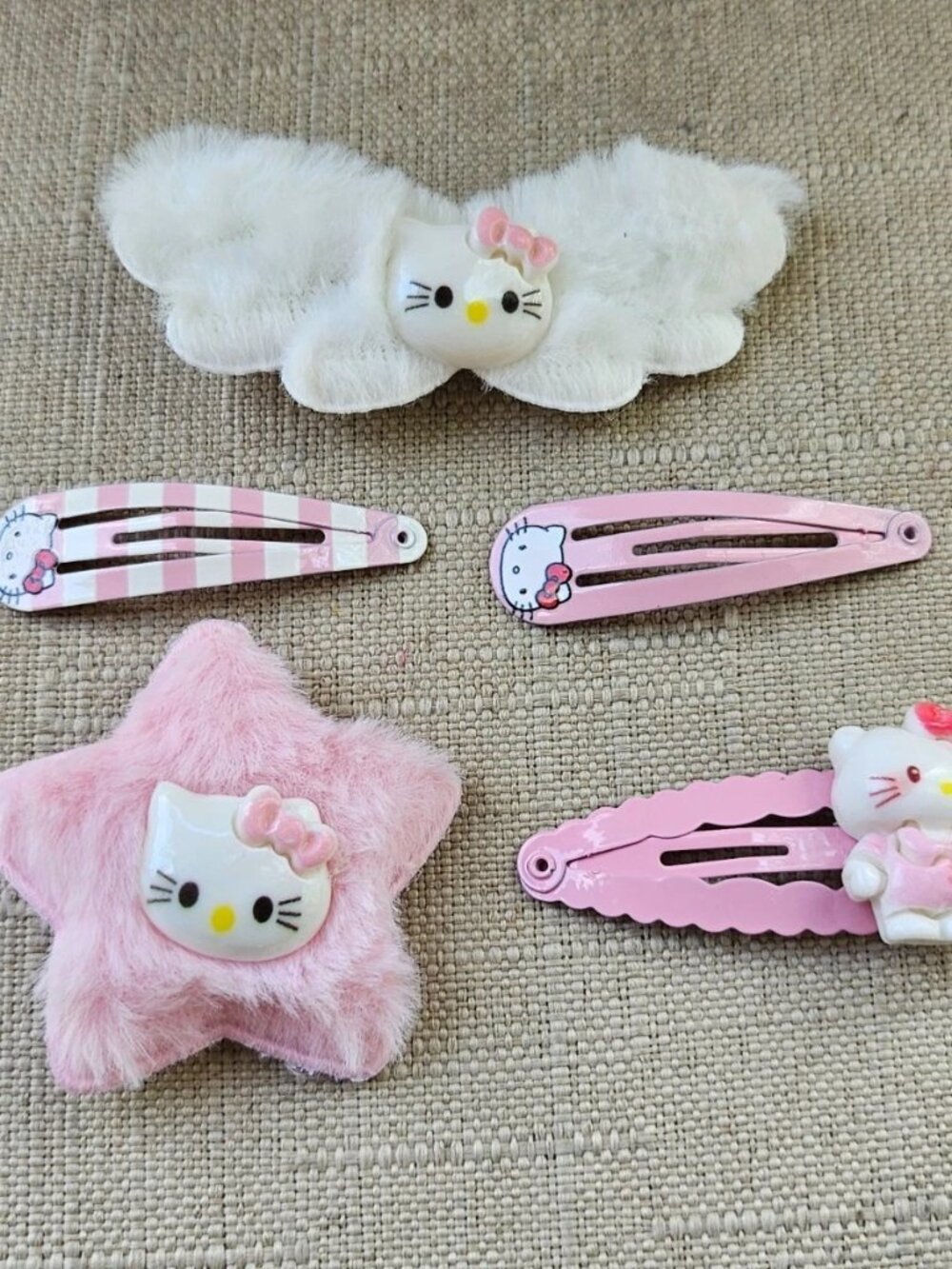 Hello Kity Hair Clips Pink Hair Accessories Girl Hair Clips Lot of 5 New